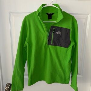 The North Face Men's Green Fleece 1/4 zip Sweatshirt